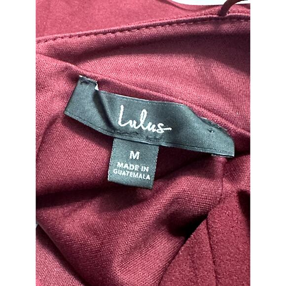 Lulus Mini Dress Poised To Party One Shoulder Cutout Cocktail Burgundy M NWOT - Picture 9 of 10